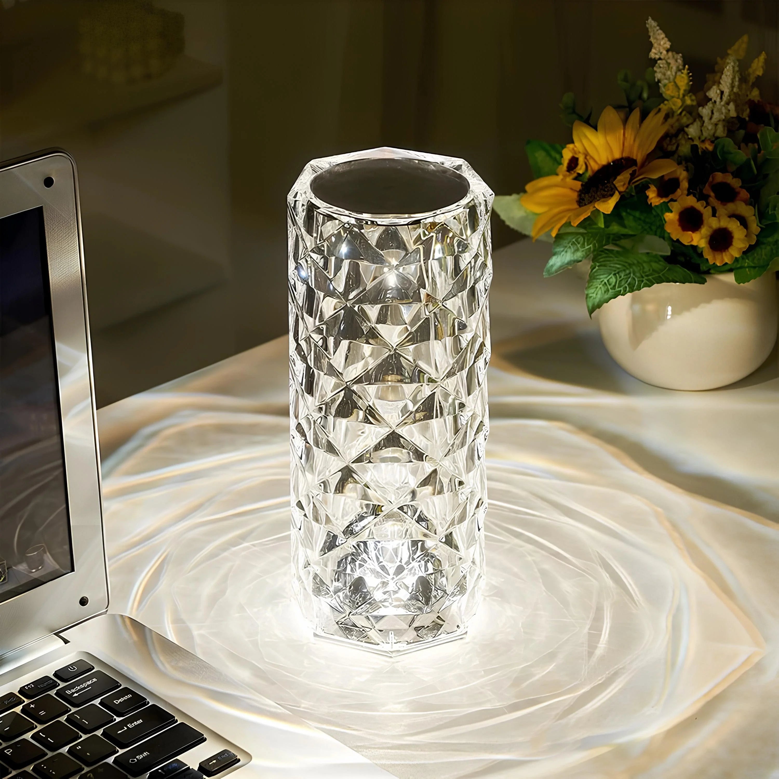 Table Lamp – Acrylic, Modern Design with 16 Colors and Dimmable Lighting for Living Room or Bedroom
