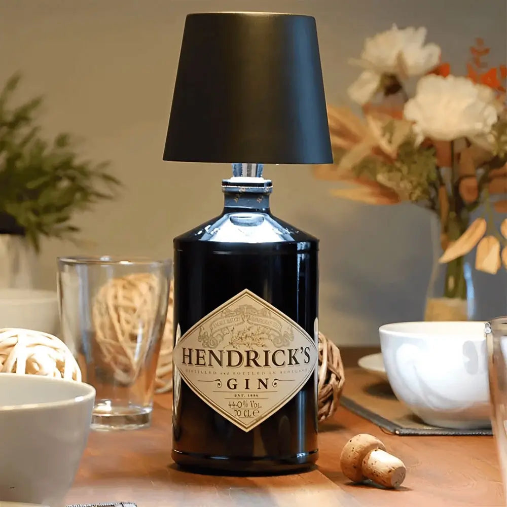 Glass Bottle Lamp – USB Rechargeable, Adjustable Brightness and Color for Unique Home Decor
