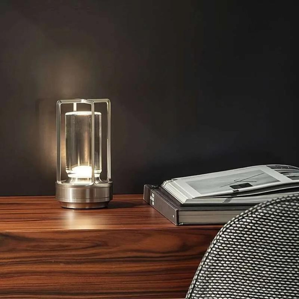 Trådløs bordlampe – sort metal, minimalistisk design til indendørs og udendørs dekoration