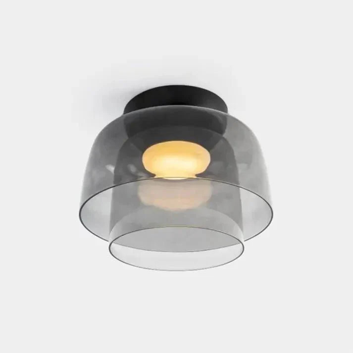 Scandinavian Glass Ceiling Lamp – Modern Design with Three-colored LED for Living Room or Dining Room