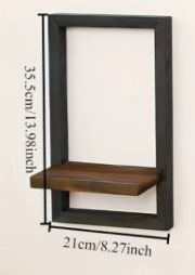 Wall Shelf – Solid Acacia Wood with Vintage Steel for the Living Room or Entryway