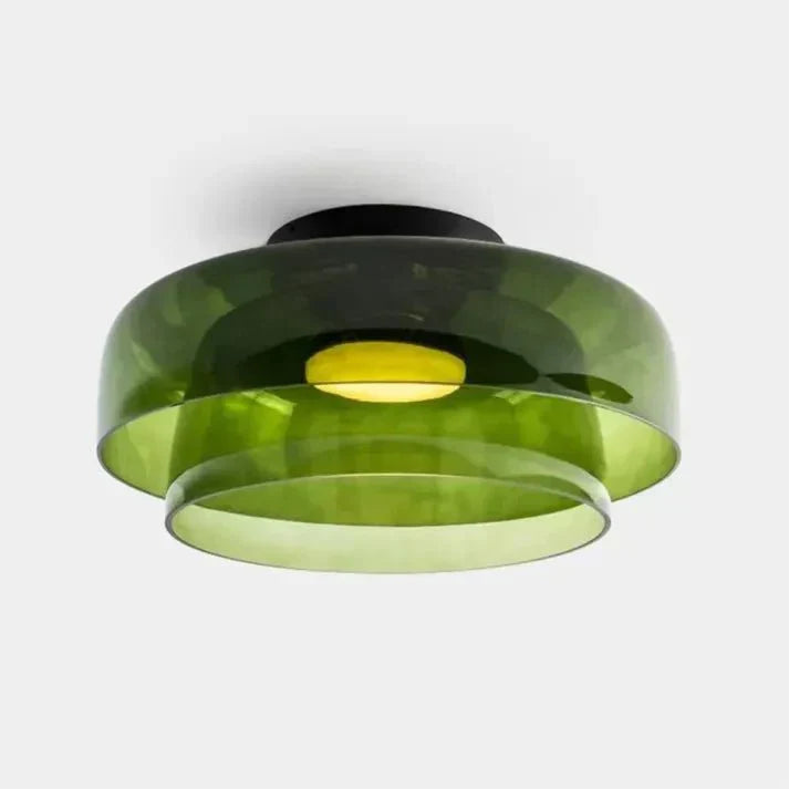 Scandinavian Glass Ceiling Lamp – Modern Design with Three-colored LED for Living Room or Dining Room