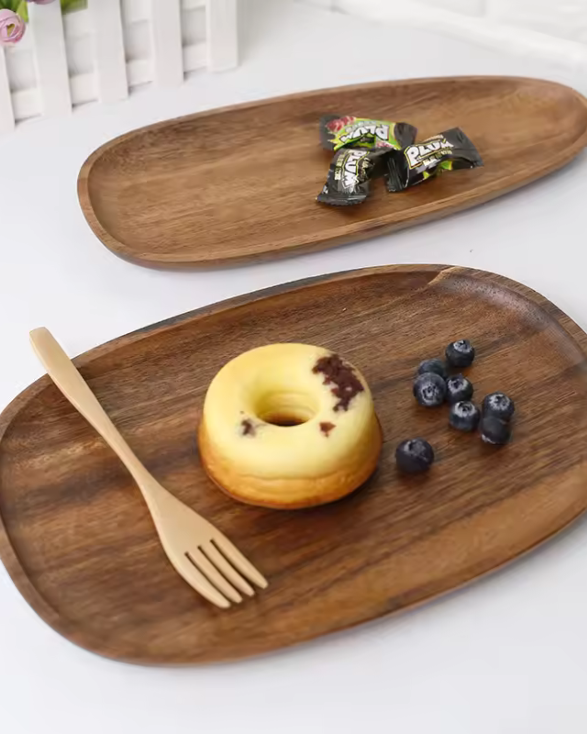 Tree Serving Board Set – Natural Acacia, Rustic Style for Kitchen or Dining Table