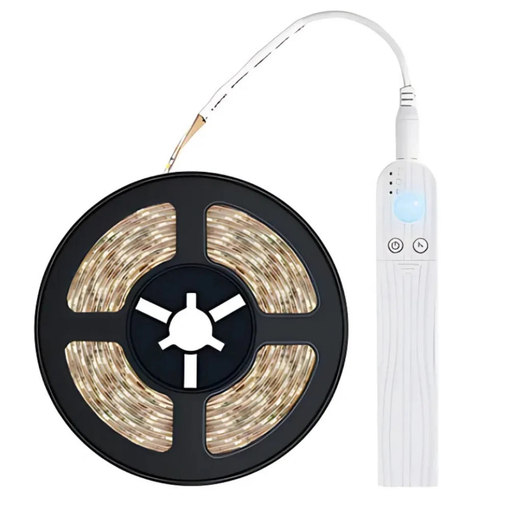 Motion LED Strip – Fleksibel og Vandtæt, Dæmpbar Belysningssystem til Trapper, Skabe og Badeværelser