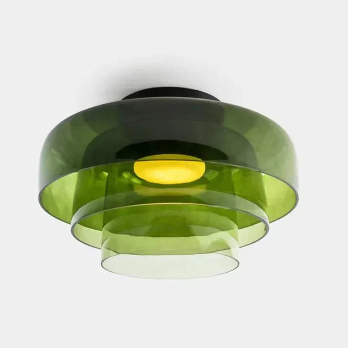 Scandinavian Glass Ceiling Lamp – Modern Design with Three-colored LED for Living Room or Dining Room