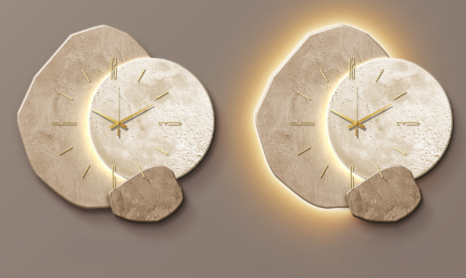 Wooden Wall Clock – Natural Bamboo, Scandinavian Design for Living Room or Bedroom