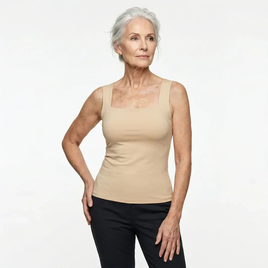Dame Tanktop med Indbygget Bh - Blødt Jersey