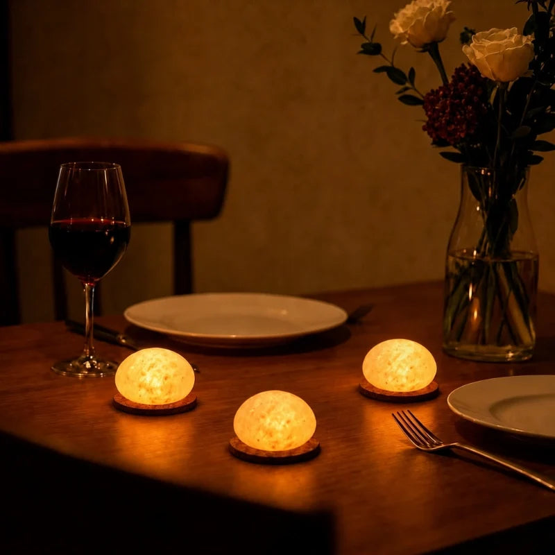 Mineral Lampe – Naturlig Stenfarve, Håndlavet Design til Soveværelse eller Stue