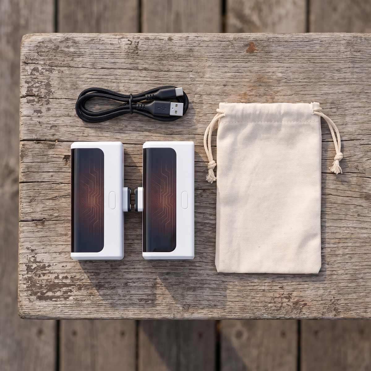 Håndvarmere 2 Stk. i Aluminium - Dobbeltsidet Varme, 6000 mAh