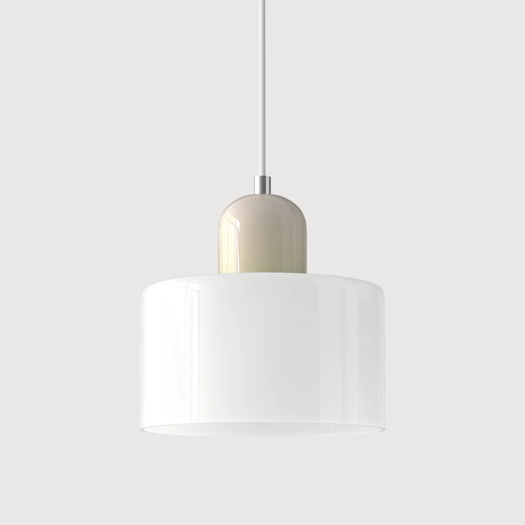 Retro Pendant Light – Dark Green and Orange Glass for a Dining Table or Reading Nook with Adjustable Hanging Length