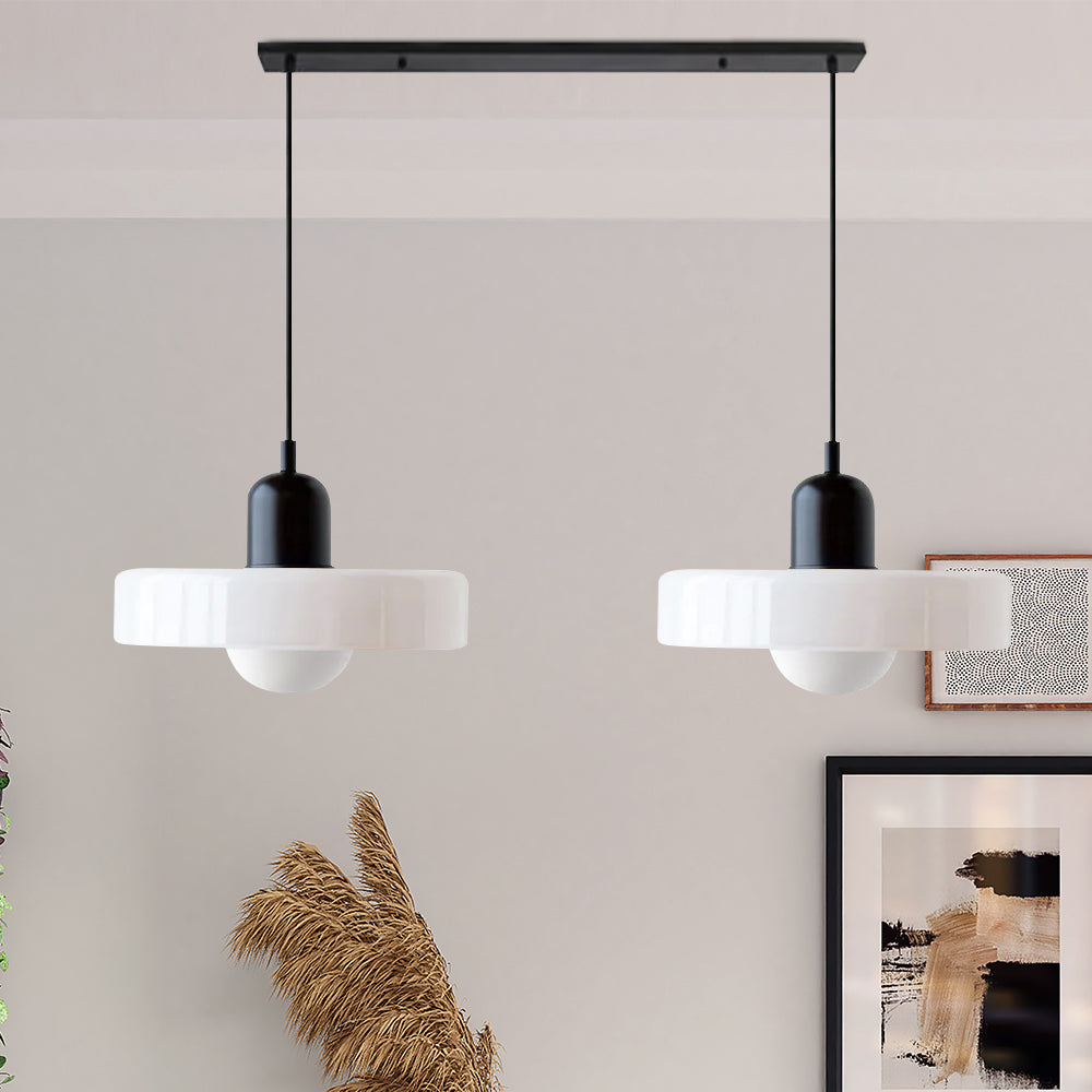 Double Pendant Lamp – Modern Glass Design Lamp with Two Light Sources for Dining Table or Living Room