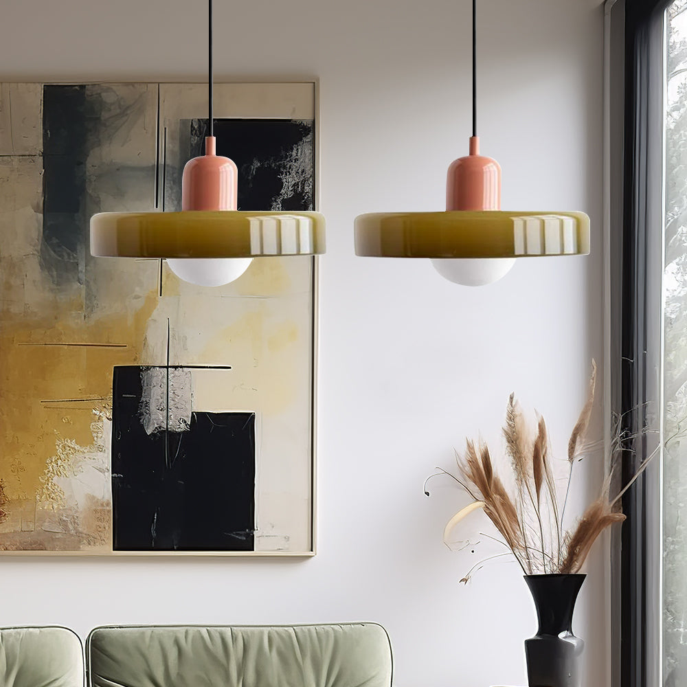 Double Pendant Lamp – Modern Glass Design Lamp with Two Light Sources for Dining Table or Living Room