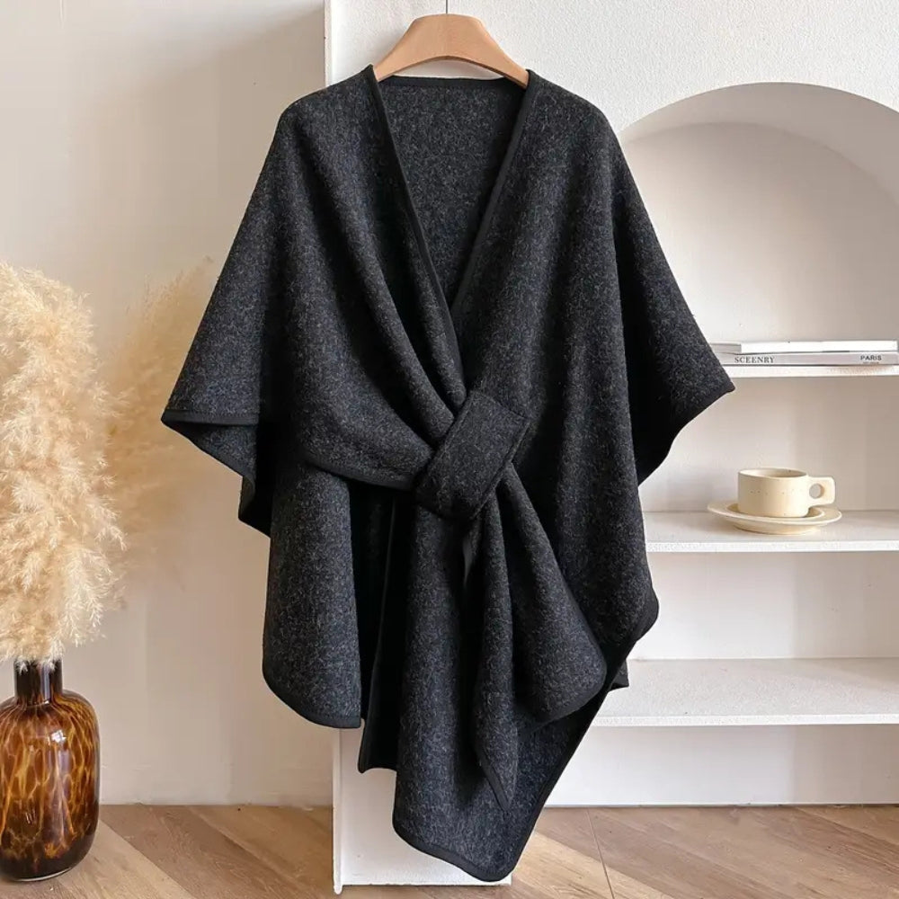 Poncho – Blød Mikrofiber, Chic og Vindafvisende til Efterårs- og Vinteroutfits