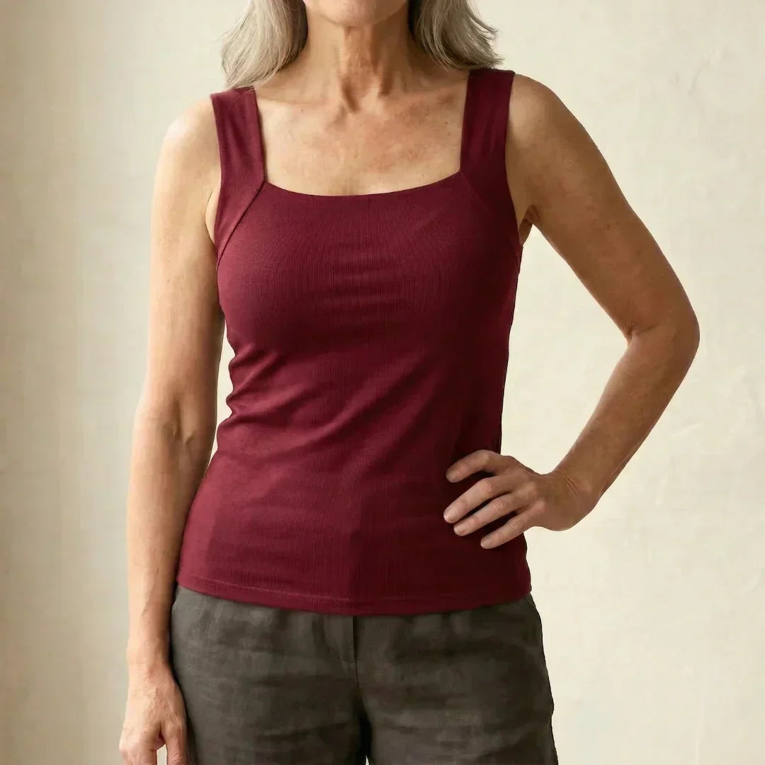 Dame Tanktop med Indbygget Bh - Blødt Jersey
