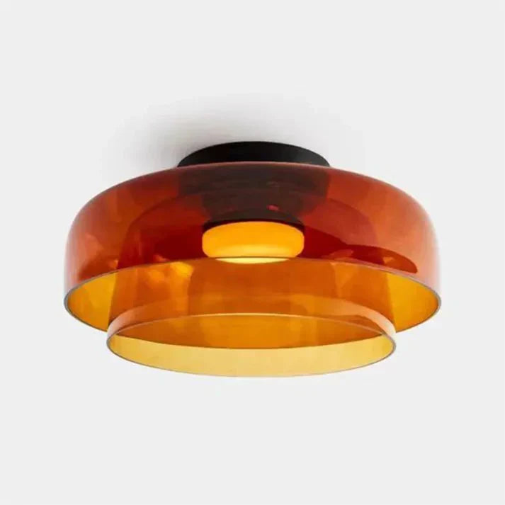 Scandinavian Glass Ceiling Lamp – Modern Design with Three-colored LED for Living Room or Dining Room