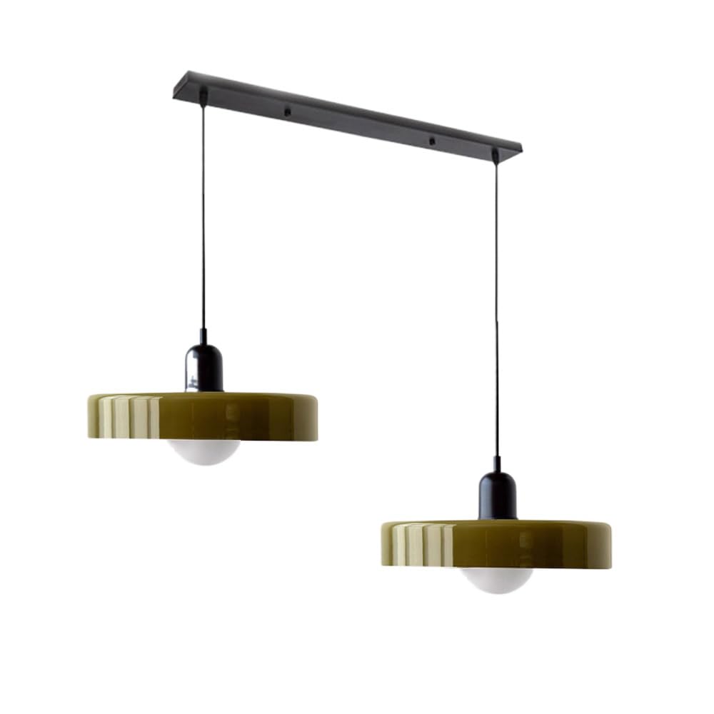 Double Pendant Lamp – Modern Glass Design Lamp with Two Light Sources for Dining Table or Living Room
