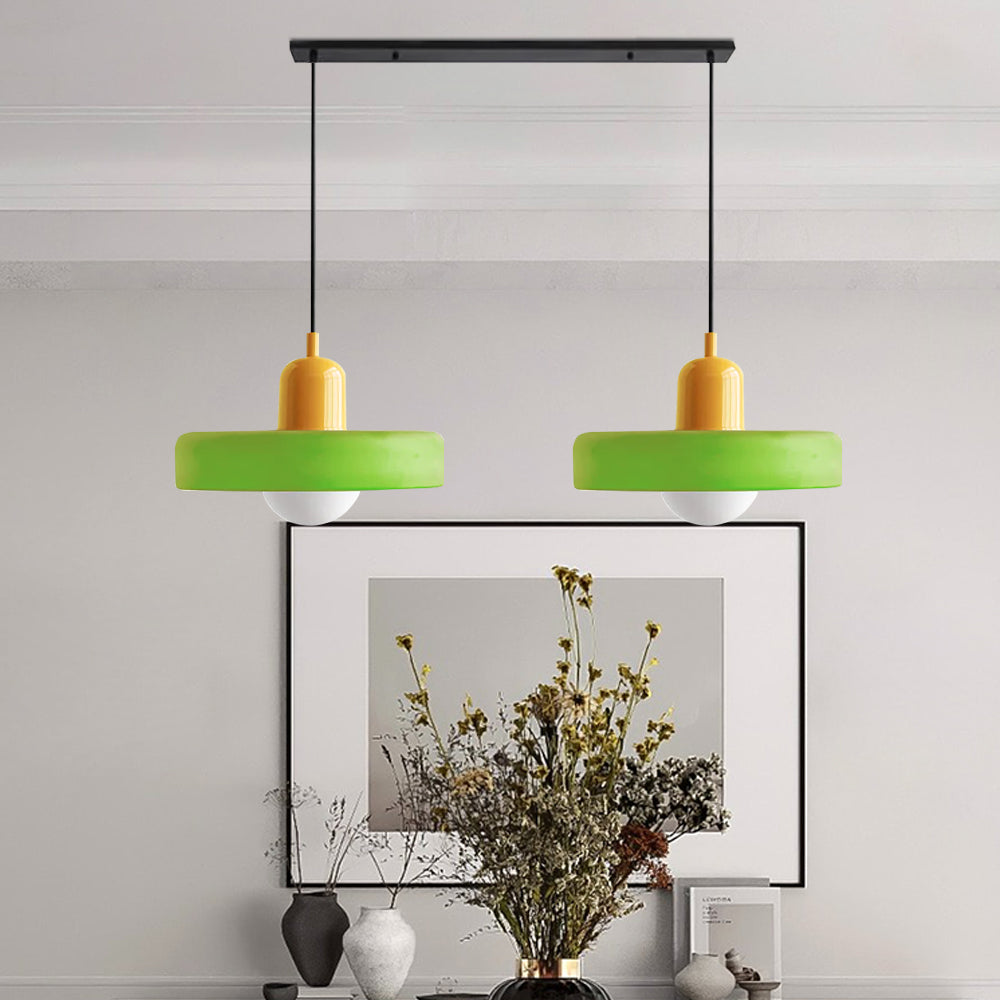 Double Pendant Lamp – Modern Glass Design Lamp with Two Light Sources for Dining Table or Living Room