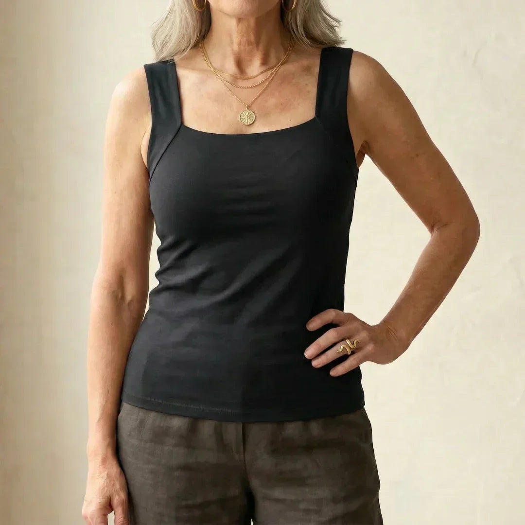 Dame Tanktop med Indbygget Bh - Blødt Jersey
