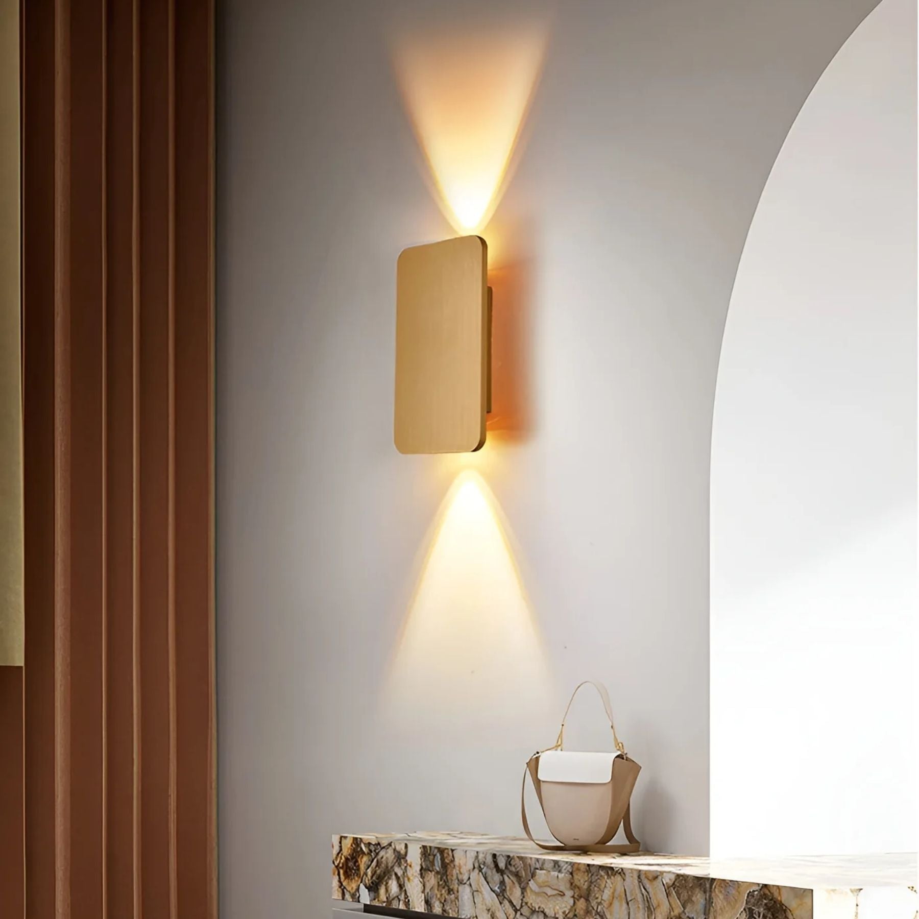 Wall lamp – Aluminum, Straight Rectangular Design with Warm Light for Living Room or Bedroom