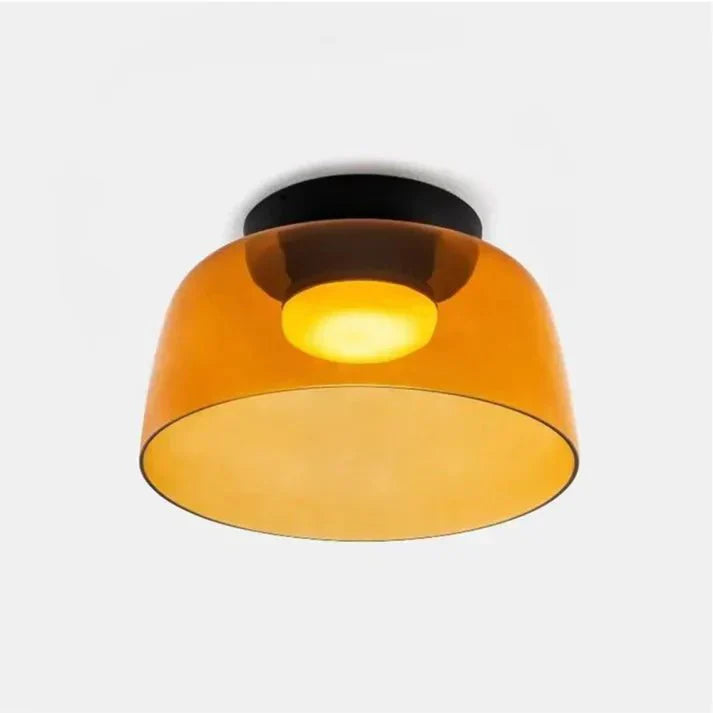 Scandinavian Glass Ceiling Lamp – Modern Design with Three-colored LED for Living Room or Dining Room