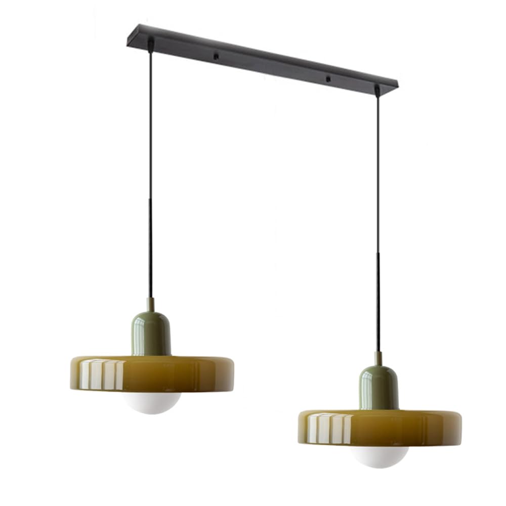 Double Pendant Lamp – Modern Glass Design Lamp with Two Light Sources for Dining Table or Living Room