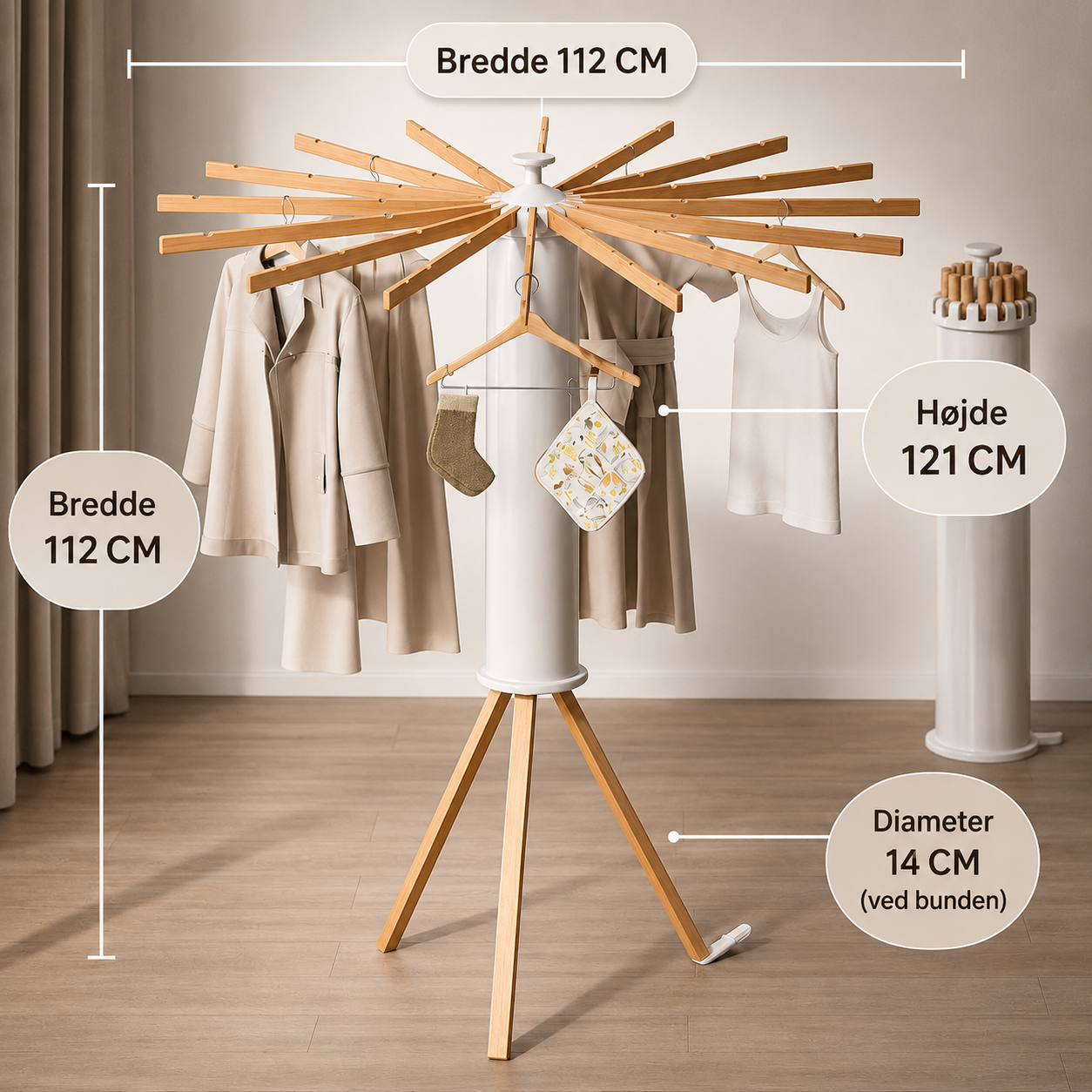 Foldable Clothes Drying Rack – Sturdy Metal, Compact Design for Indoor and Outdoor Use