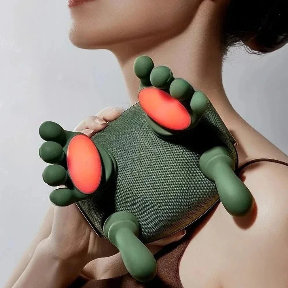 4D Shiatsu Nakke Massager – Med Varmefunktion, Kompakt Design til Hjemme- eller Kontorbrug