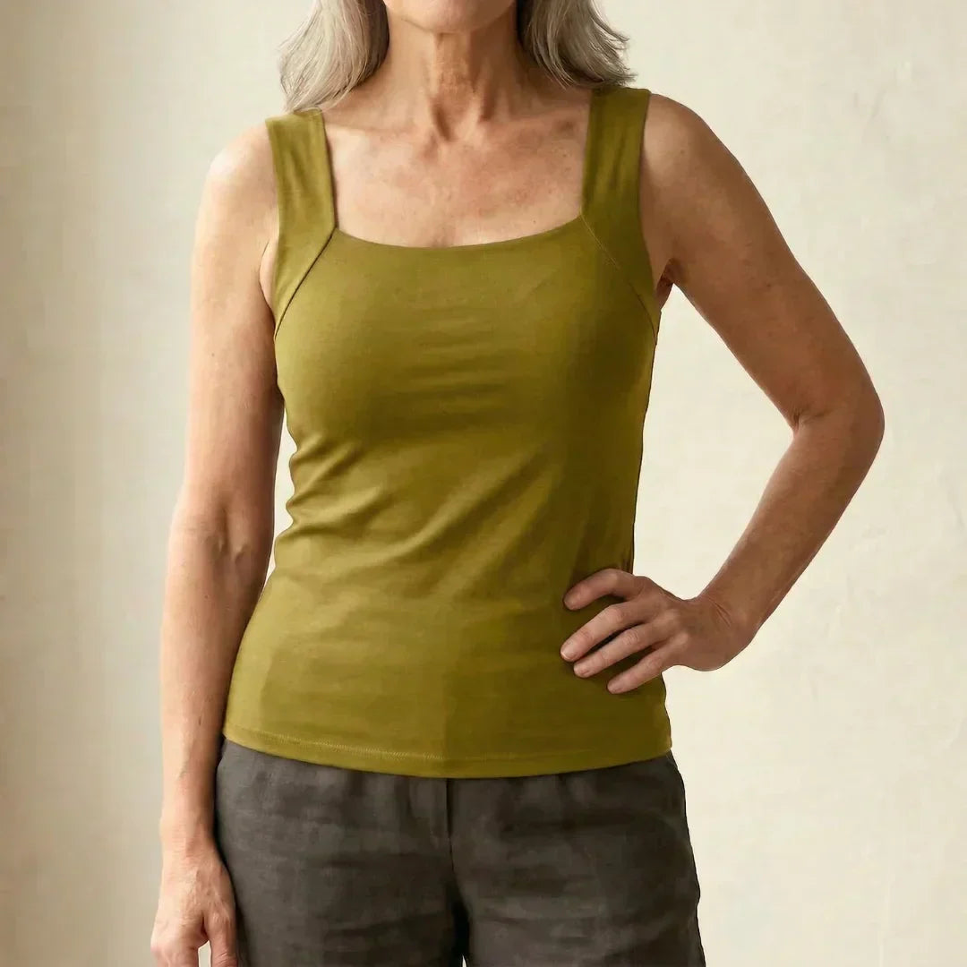 Dame Tanktop med Indbygget Bh - Blødt Jersey
