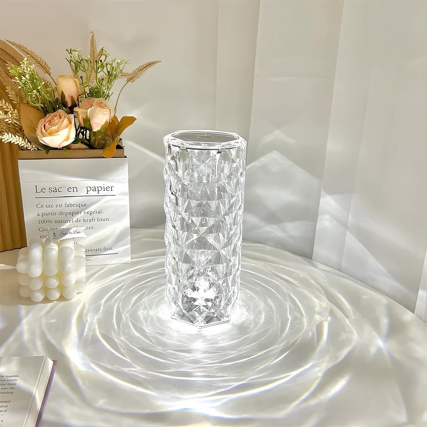 Table Lamp – Acrylic, Modern Design with 16 Colors and Dimmable Lighting for Living Room or Bedroom