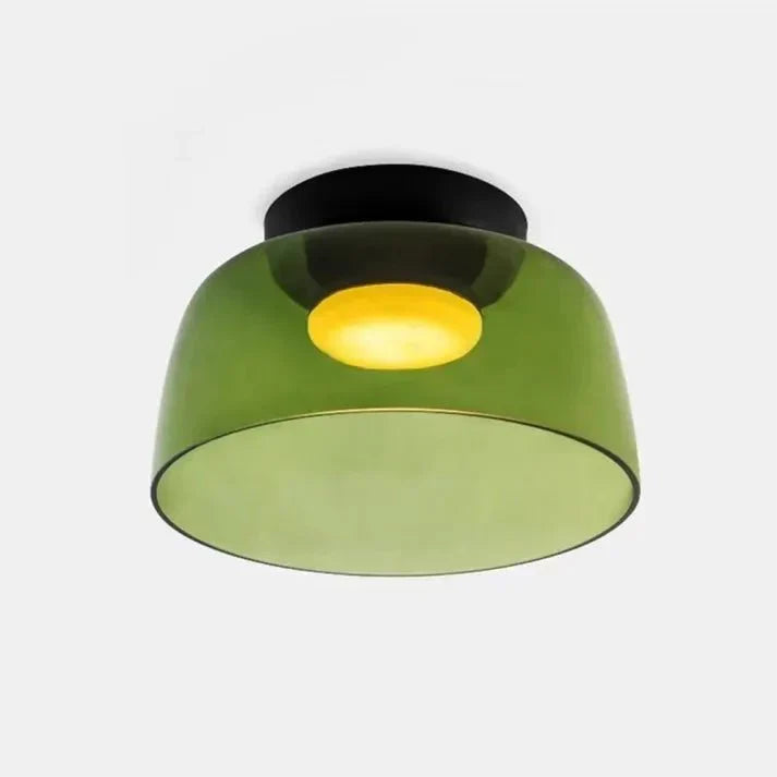 Scandinavian Glass Ceiling Lamp – Modern Design with Three-colored LED for Living Room or Dining Room