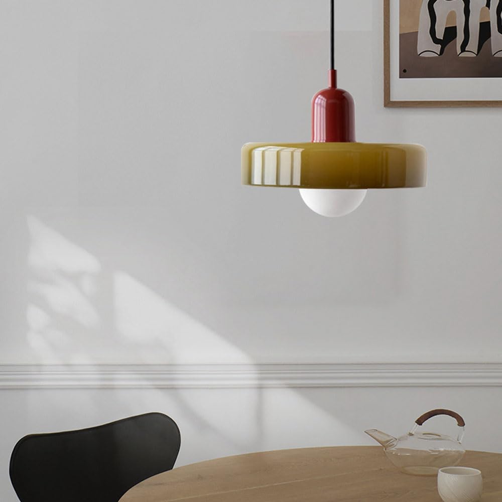 Double Pendant Lamp – Modern Glass Design Lamp with Two Light Sources for Dining Table or Living Room