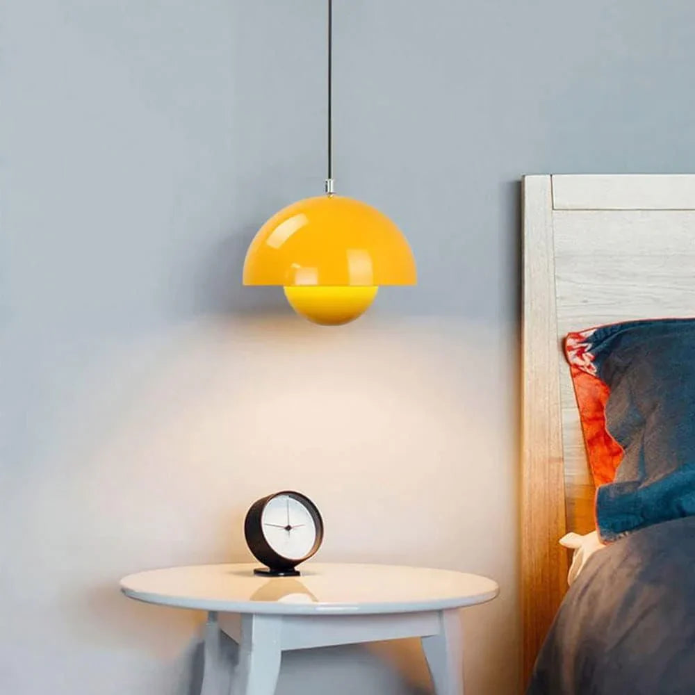 Scandinavian Pendant Light – Matte Black, Semi-Circular Shape for the Dining Room or Living Room