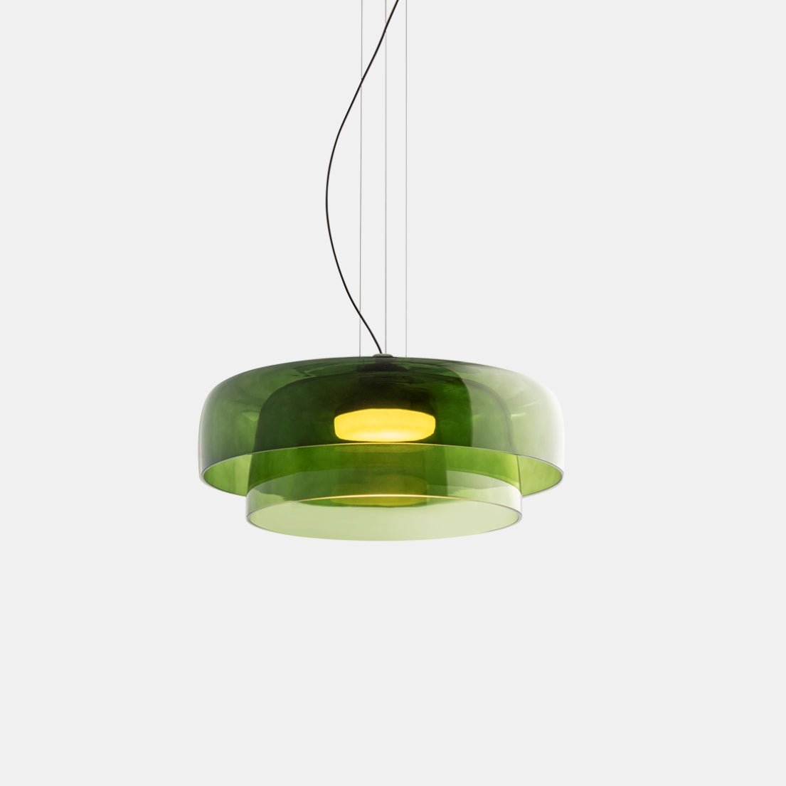 Layered Glass Pendant – Modern Design in Orange, Green or Gray for Dining Table or Living Room