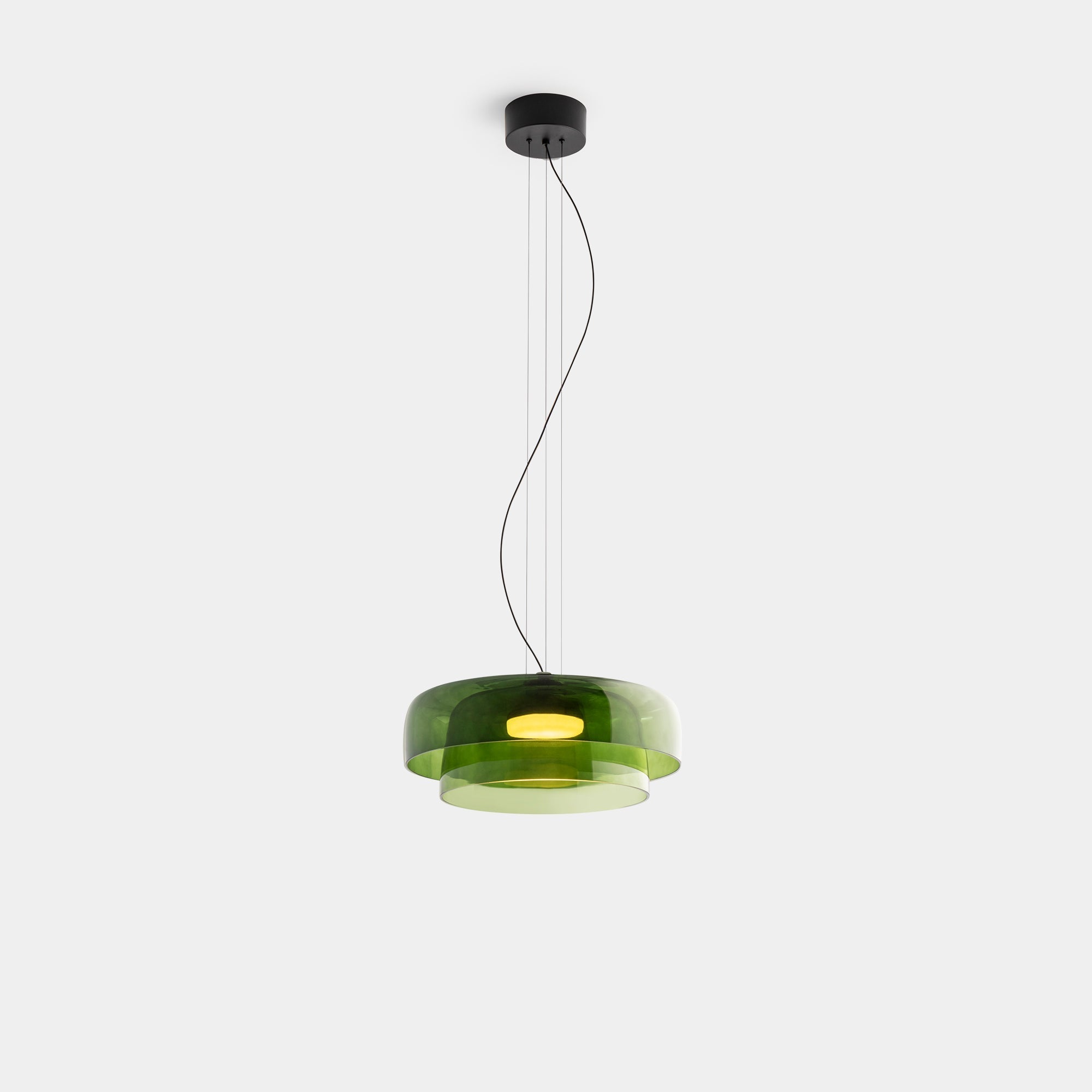 Layered Glass Pendant – Modern Design in Orange, Green or Gray for Dining Table or Living Room