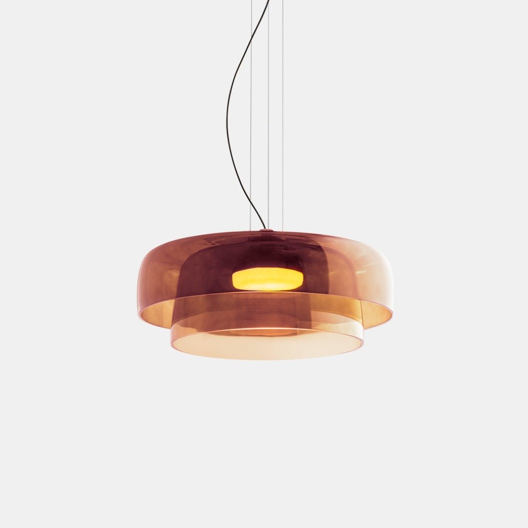 Layered Glass Pendant – Modern Design in Orange, Green or Gray for Dining Table or Living Room