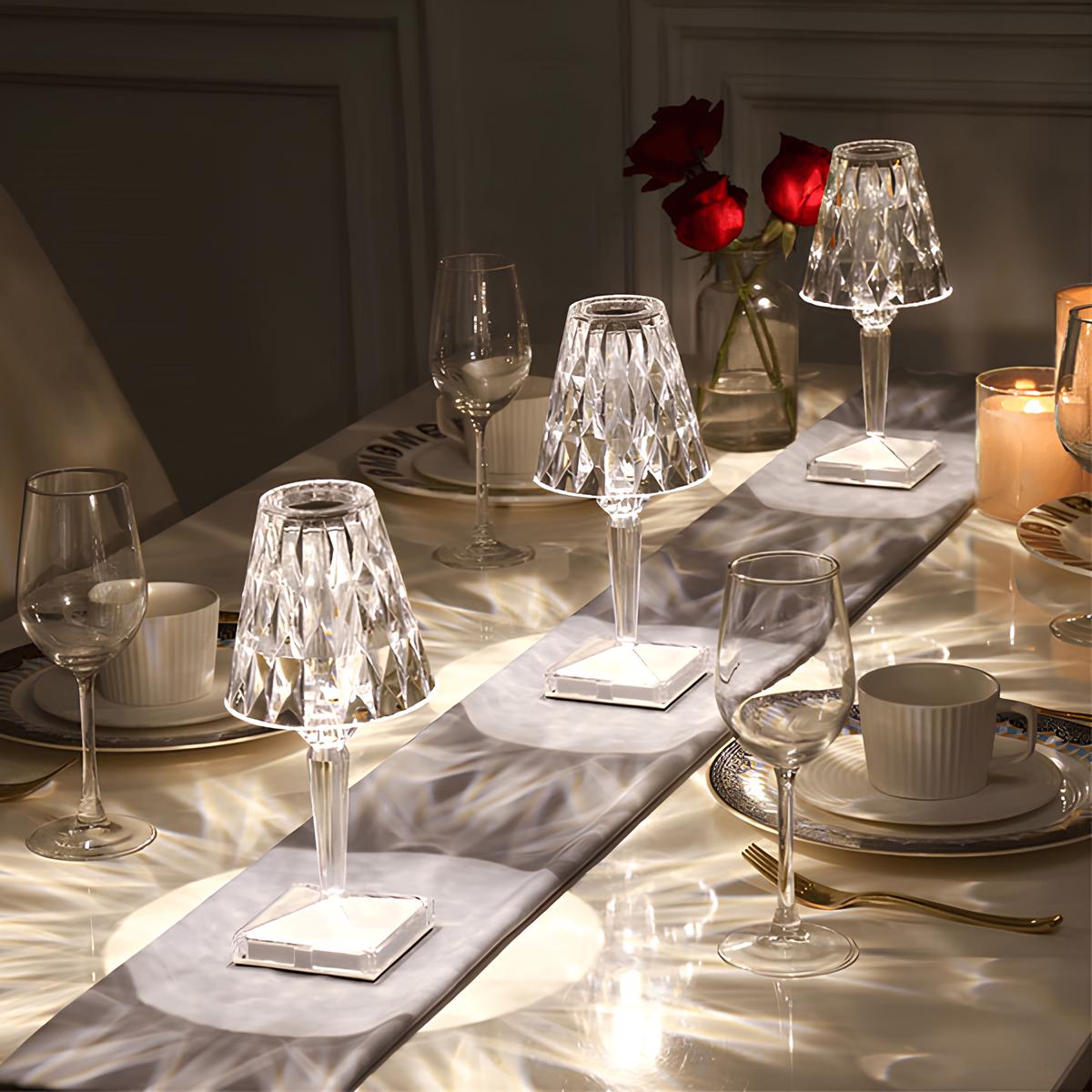 Lámpara de mesa – Acrílico brillante, diseño elegante para el salón o el dormitorio