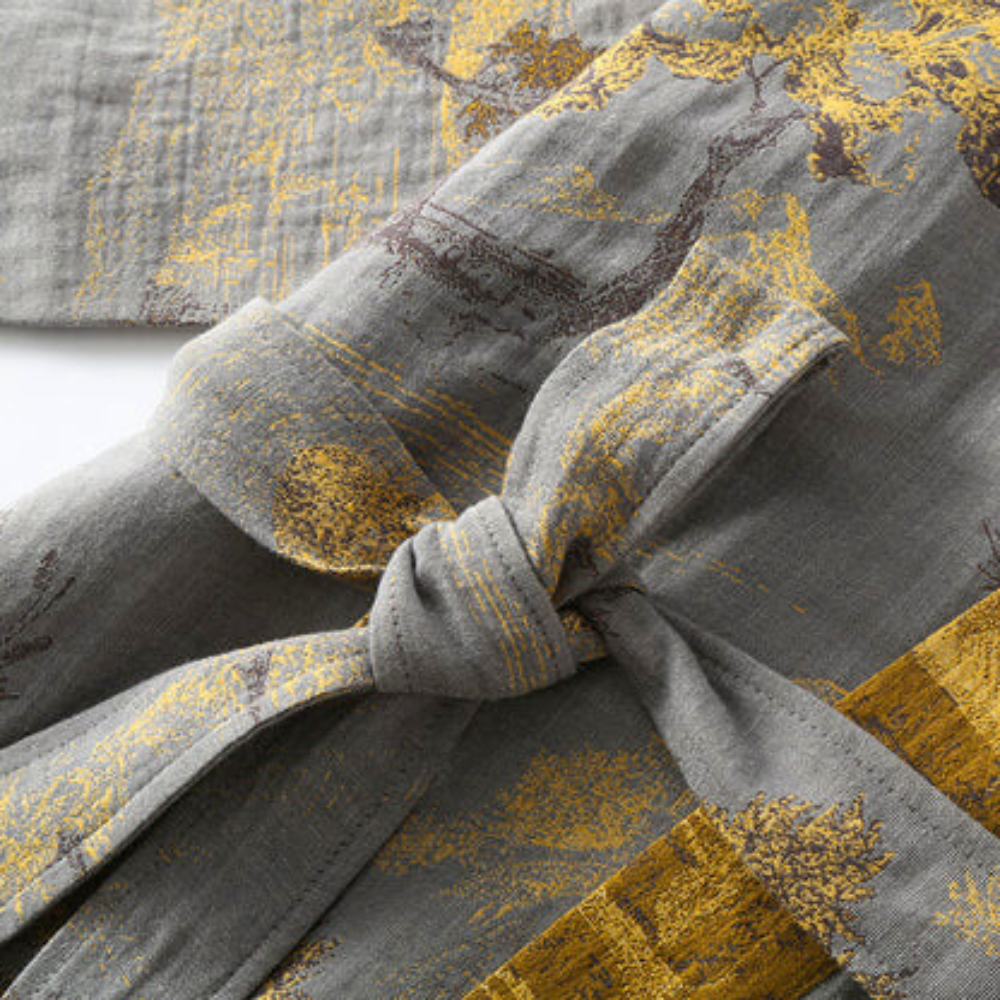 Kimono Bathrobe – 100% Cotton, Retro Design for Home Use or Spa Experience