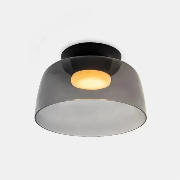 Scandinavian Glass Ceiling Lamp – Modern Design with Three-colored LED for Living Room or Dining Room