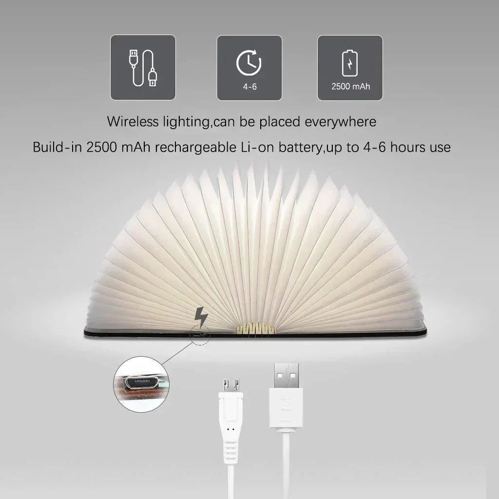 Bordlampe LED Genopladelig i Bogform med Dæmpfunktion