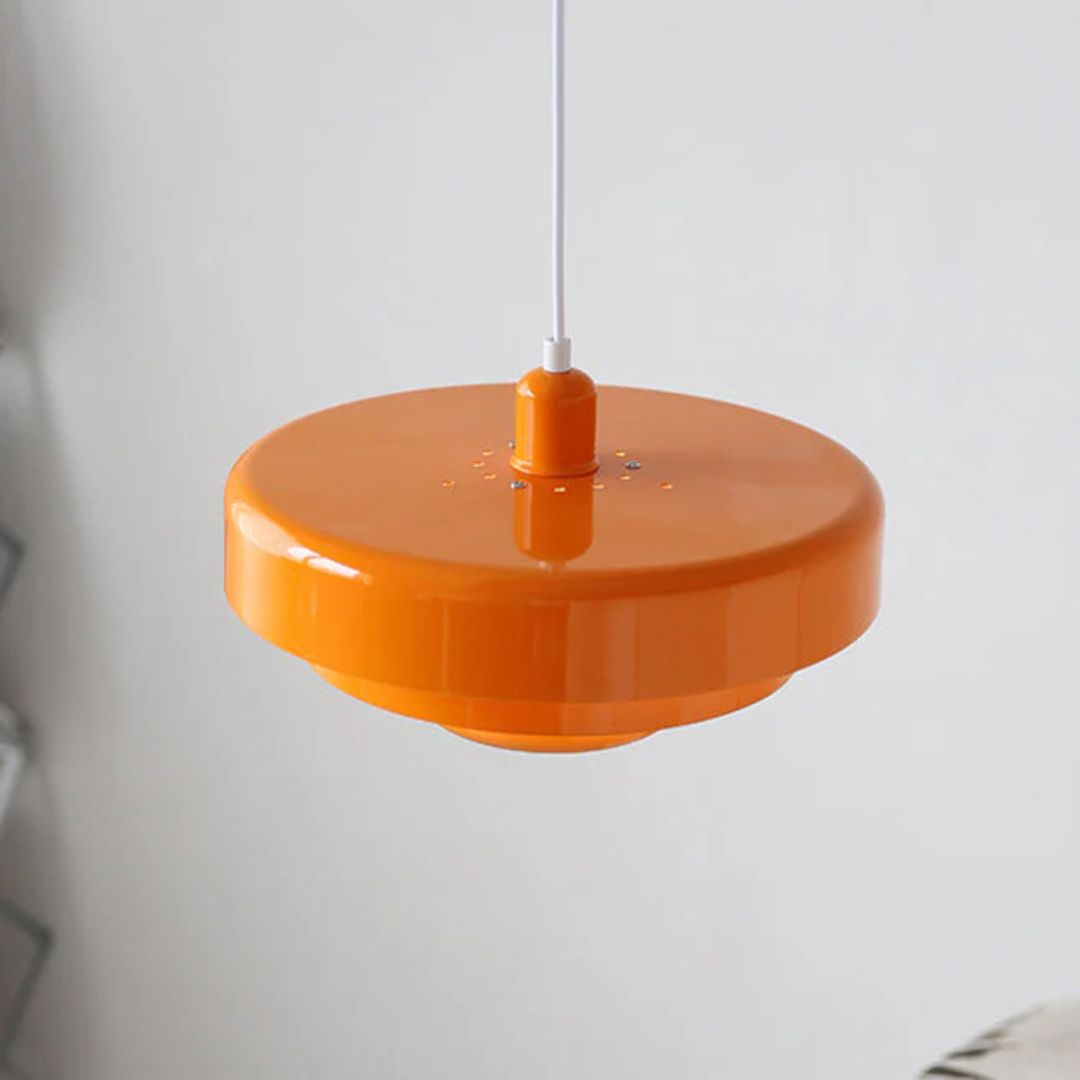 Layered pendant lamp – Modern metal lamp in green, orange or white for dining table or living room.