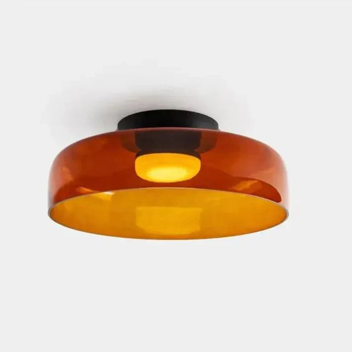 Scandinavian Glass Ceiling Lamp – Modern Design with Three-colored LED for Living Room or Dining Room