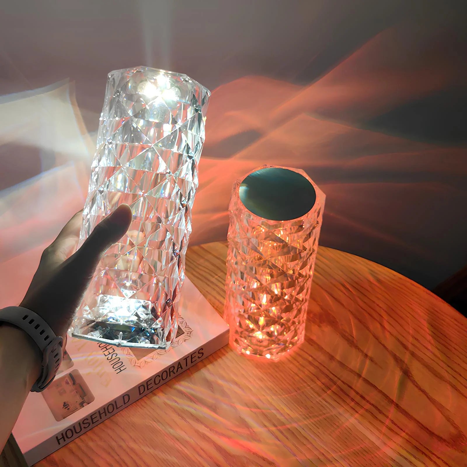 Table Lamp – Acrylic, Modern Design with 16 Colors and Dimmable Lighting for Living Room or Bedroom