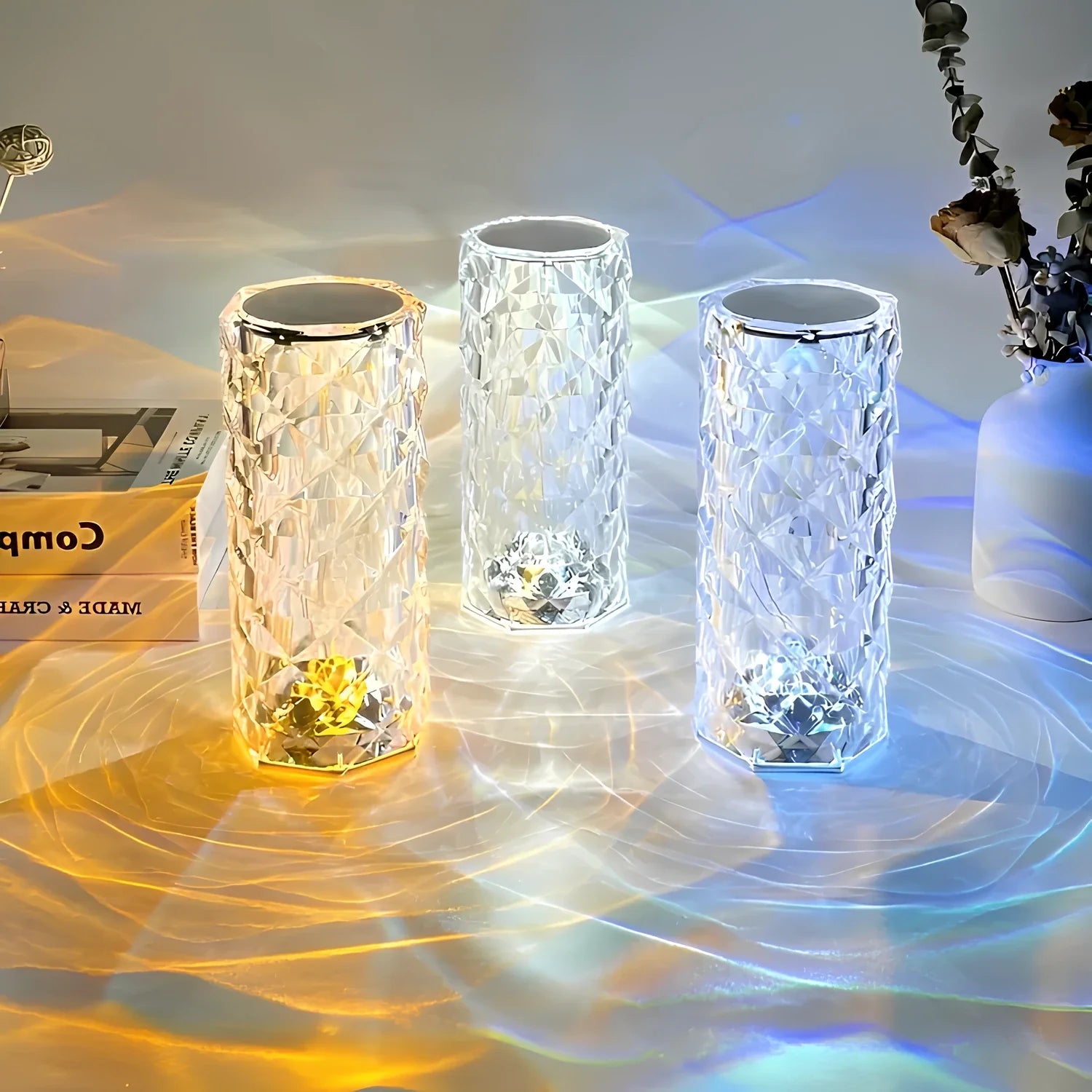 Table Lamp – Acrylic, Modern Design with 16 Colors and Dimmable Lighting for Living Room or Bedroom