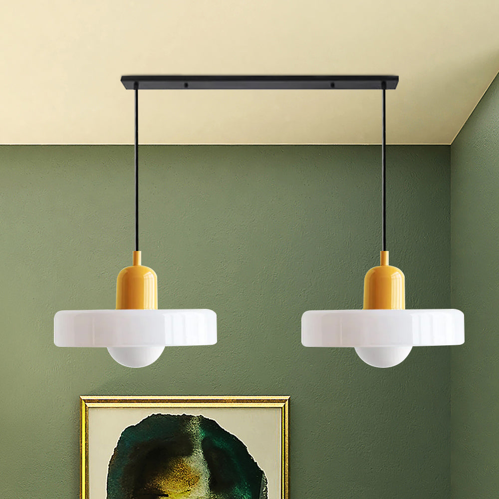 Double Pendant Lamp – Modern Glass Design Lamp with Two Light Sources for Dining Table or Living Room