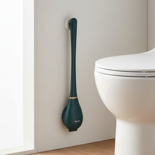 Silicone Toilet Brush with Wall Holder – Modern Design for Hygienic Bathroom Use