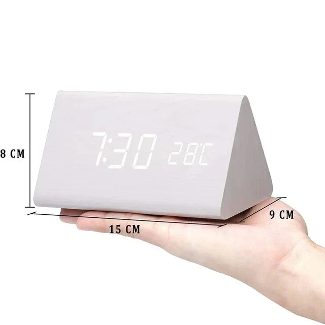 Wooden Alarm Clock – LED Display with Voice Control for Modern Interior Decor
