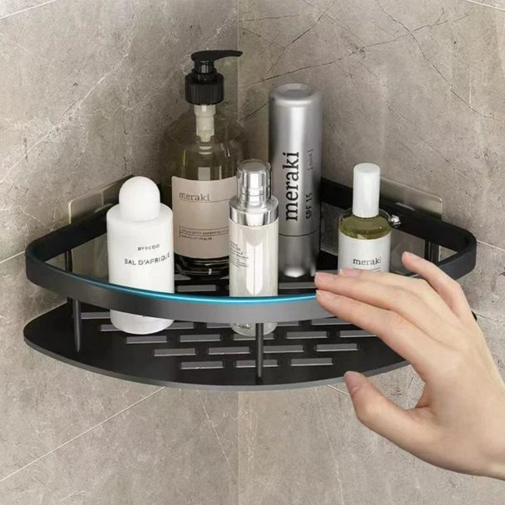 Aluminium Brush Shelf – Self-adhesive, Modern Design for Bathroom Storage