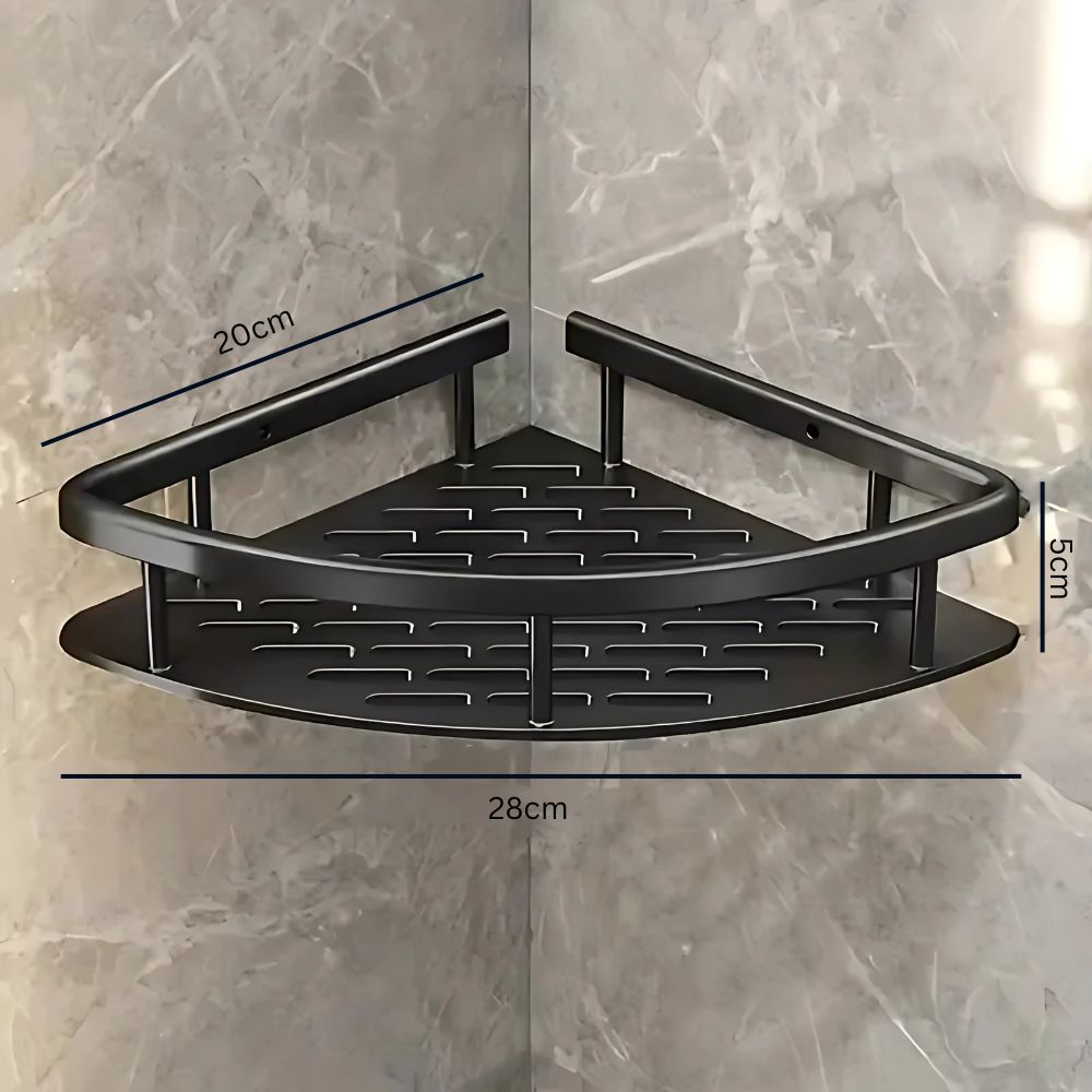 Aluminium Brush Shelf – Self-adhesive, Modern Design for Bathroom Storage