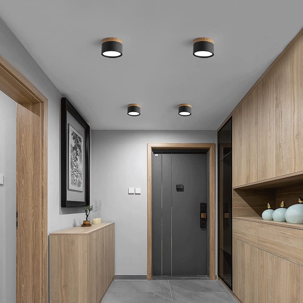 Ceiling Lamp – Aluminum with Wood Accent, Modern Design for the Entryway, Dining Room, or Living Room