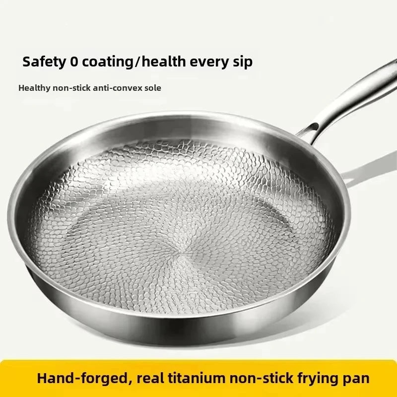 Titanium Stegepande – Håndhamret, Non-stick belægning til Induktionskogere og Daglig Madlavning